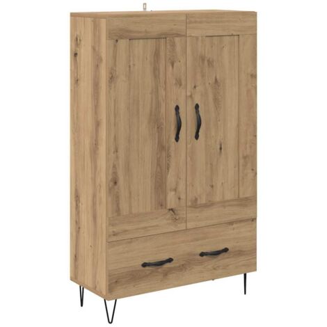 Buffet,Haut Armoire avec tiroir Chêne artisanal 69,5 x 31 x 115 cm CFW739001