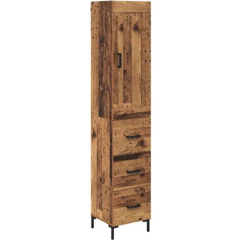 Buffet,Haut Armoire Bois Ancien 34,5 x 34 x 180 cm Bois d'ingénierie CFW212851