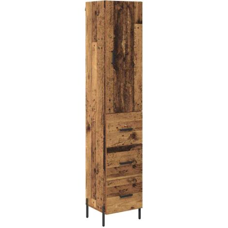 Buffet,Haut Armoire Bois Ancien 34,5 x 34 x 180 cm Bois d'ingénierie CFW614243
