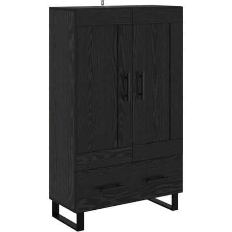 Buffet，Haut Armoire Chêne noir 69,5 x 31 x 115 cm Bois d'ingénierie CFW359134