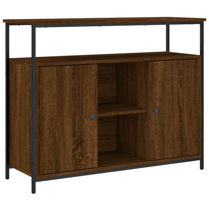 vidaXL Buffet chêne marron 100x35x80 cm bois d'ingénierie