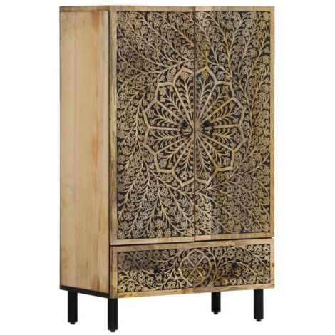 Buffet，Meuble de Rangement，Bahut 60x33x100 cm bois de manguier massif CFW795732