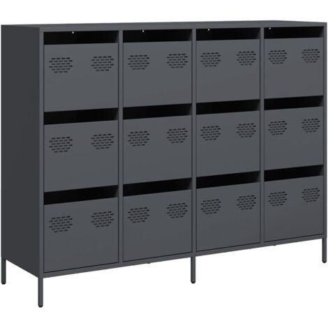 Buffet,Meuble de Rangement,Bahut anthracite 135x39x103,5 cm acier laminé à froid CFW852700