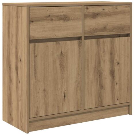 Buffet，Meuble de Rangement，Bahut avec tiroir chêne artisanal 80x34x76cm bois d'ingénierie CFW784213