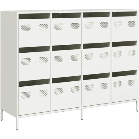 Buffet,Meuble de Rangement,Bahut blanc 135x39x103,5 cm acier laminé à froid CFW674741