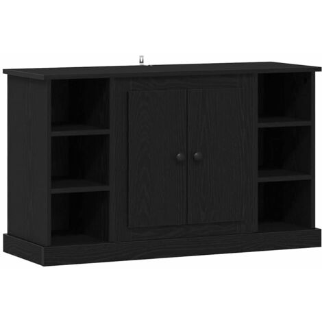 Buffet，Meuble de Rangement，Bahut Chêne noir 100 x 35,5 x 60 cm Bois d'ingénierie CFW601721