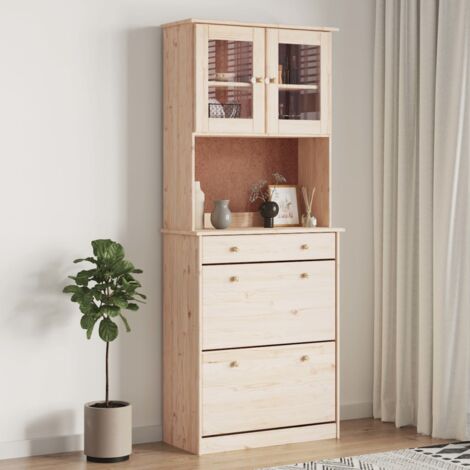 Buffet，Meuble de Rangement，Bahut pour Salon, Salle à Manger, Cuisine ALTA 77x35x188 cm bois massif de pin CFW602369