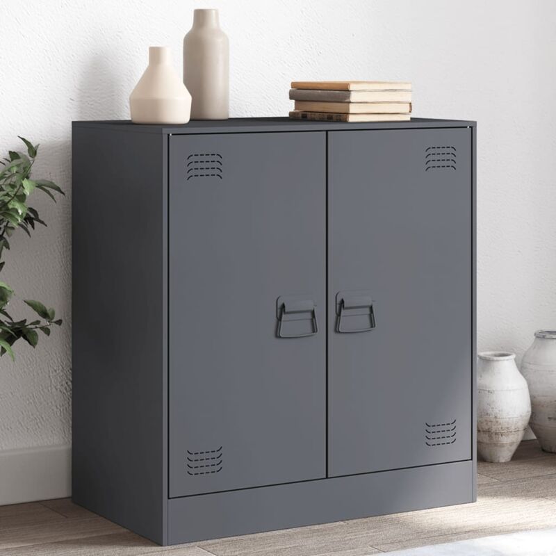 Buffet,Meuble de Rangement,Bahut pour Salon, Salle à Manger, Cuisine anthracite 67x39x73 cm acier CFW10765