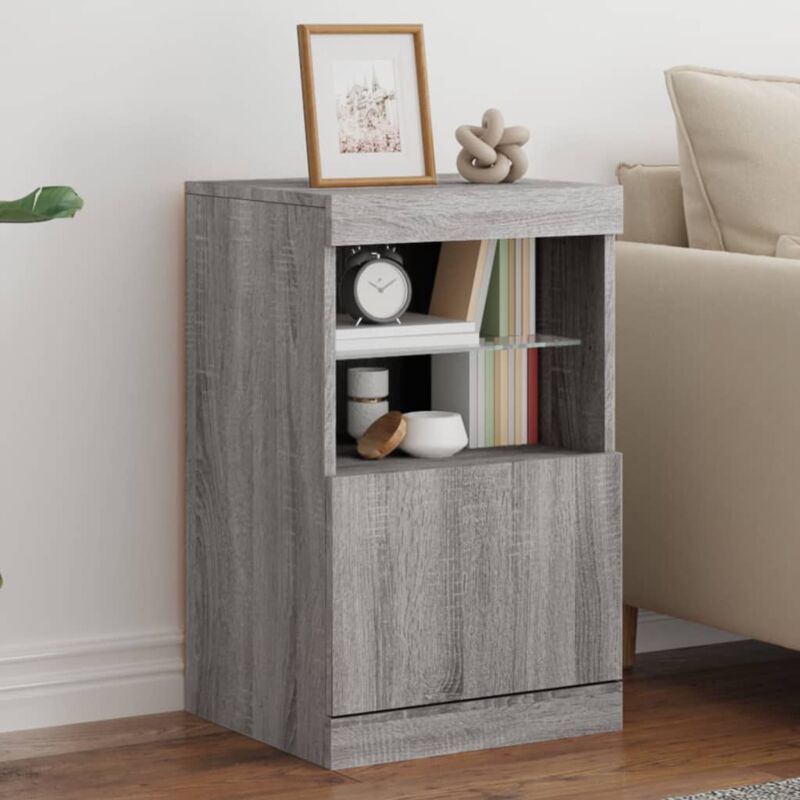 Buffet,Meuble de Rangement,Bahut pour Salon, Salle à Manger, Cuisine avec lumières led sonoma gris 41x37x67 cm CFW943552