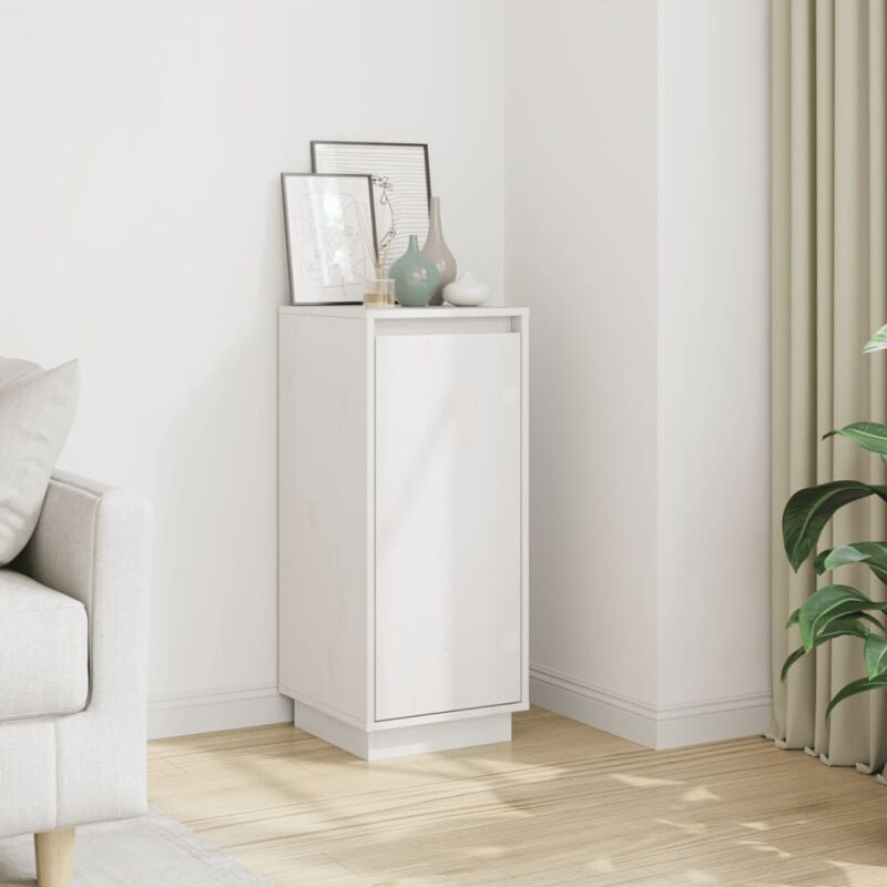 Buffet,Meuble de Rangement,Bahut pour Salon, Salle à Manger, Cuisine Blanc 31,5x34x75 cm Bois massif de pin CFW187485