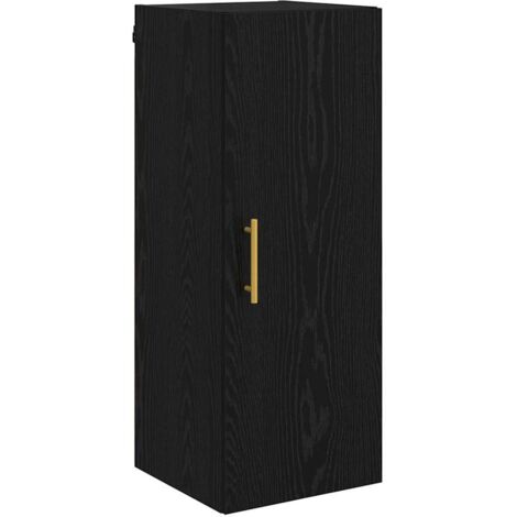 Buffet,Meuble mural Chêne noir 34,5 x 34 x 90 cm Bois d'ingénierie CFW398222