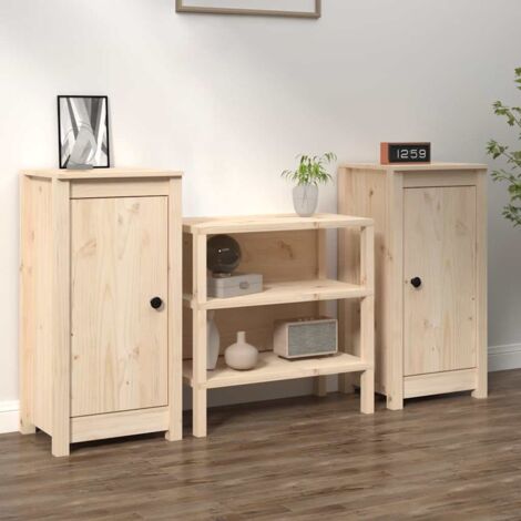 Buffets 2 pcs 39x35x80 cm bois massif de pin vidaXL