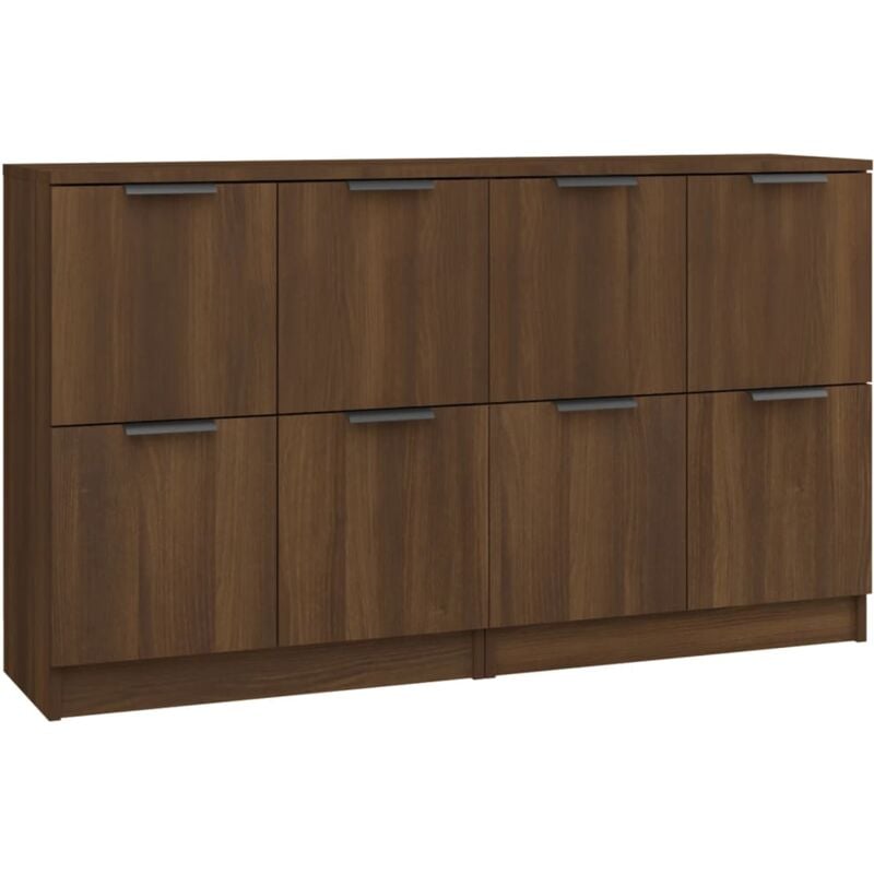 Buffets 2 pcs chêne marron 60x30x70 cm Bois d'ingénierie vidaXL