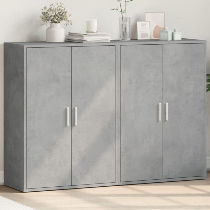 Vidaxl - Buffets 2 pcs gris béton 60x31x84 cm bois d'ingénierie