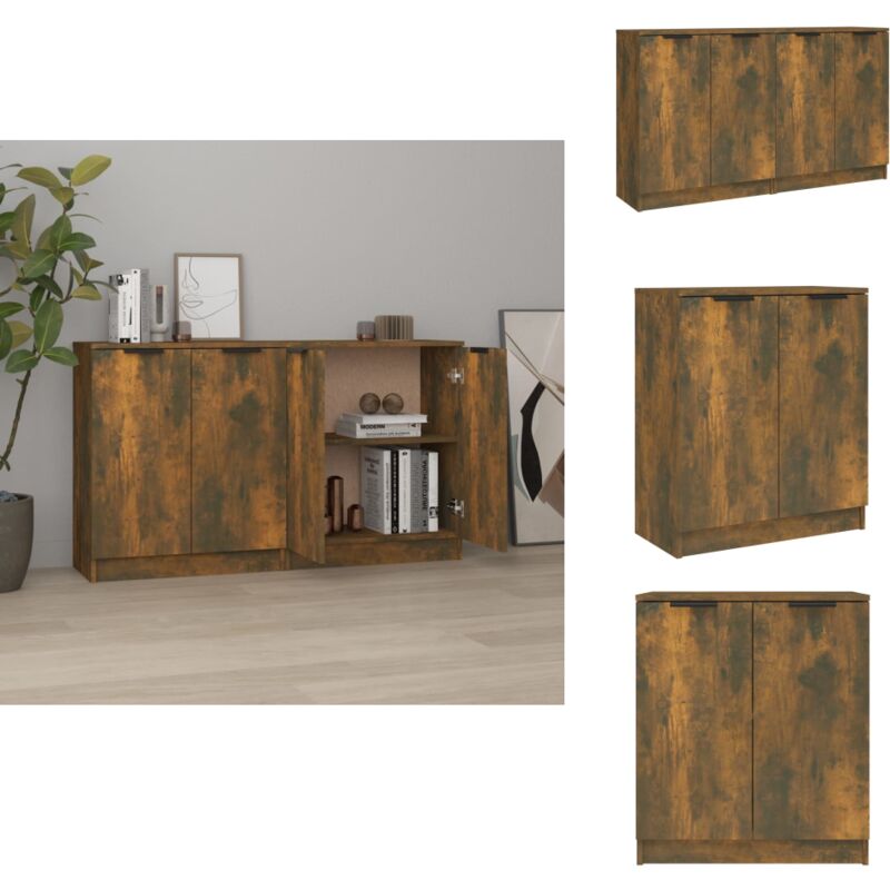 Vidaxl - Buffets 2 pcs Chêne fumé 60x30x70 cm Bois d'ingénierie - Buffet - Meuble De Rangement - Commode - Mobilier Moderne - Design Scandinave