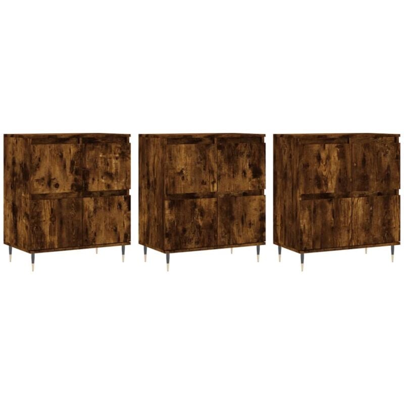 Vidaxl - Buffets 3 pcs Chêne fumé Bois d'ingénierie