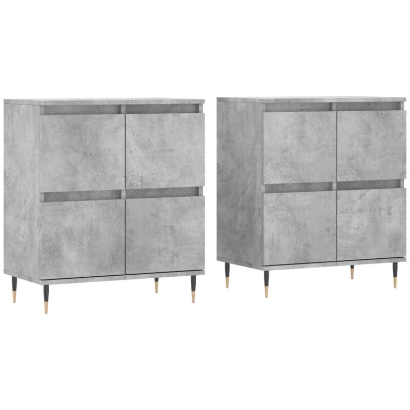 Vidaxl - Buffets 2 pcs gris béton bois d'ingénierie