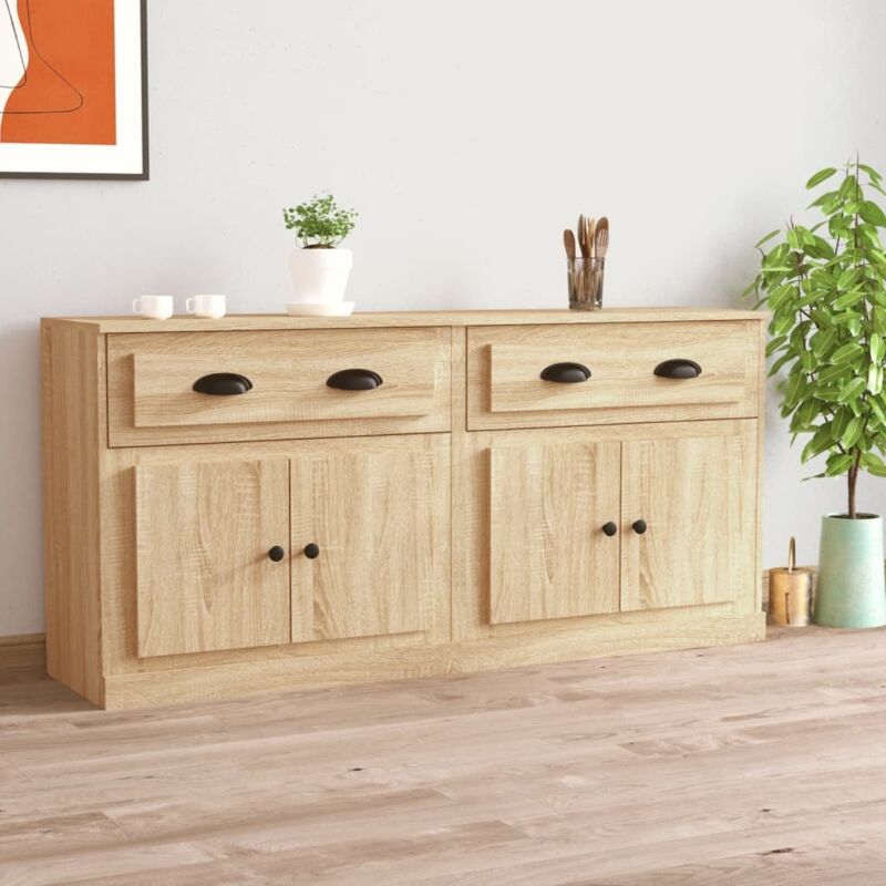 Vidaxl - Buffets 2 pcs chêne sonoma bois d'ingénierie