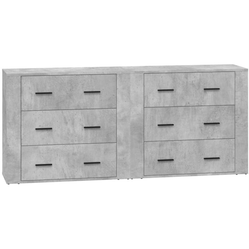 Vidaxl - Buffets 2 pcs gris béton bois d'ingénierie