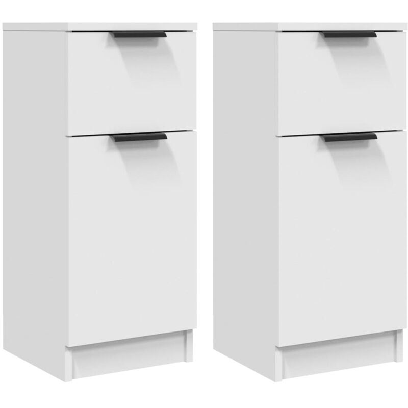 Vidaxl - Buffets 2 pcs blanc 30x30x70 cm bois d'ingénierie