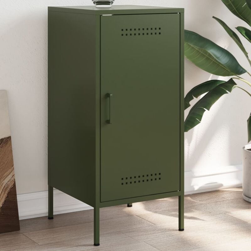 Vidaxl - Buffet vert olive 36x39x79 cm acier