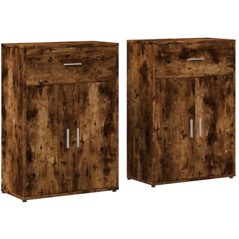 Vidaxl - Buffets 2 pcs chêne fumé 60x30x84 cm bois d'ingénierie
