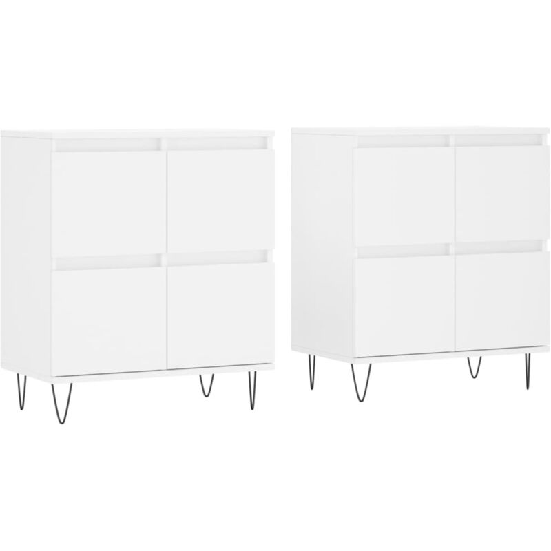 Vidaxl - Buffets 2 pcs blanc bois d'ingénierie