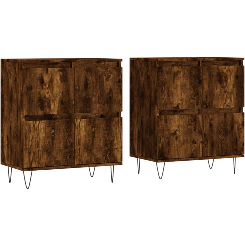Vidaxl - Buffets 2 pcs chêne fumé bois d'ingénierie