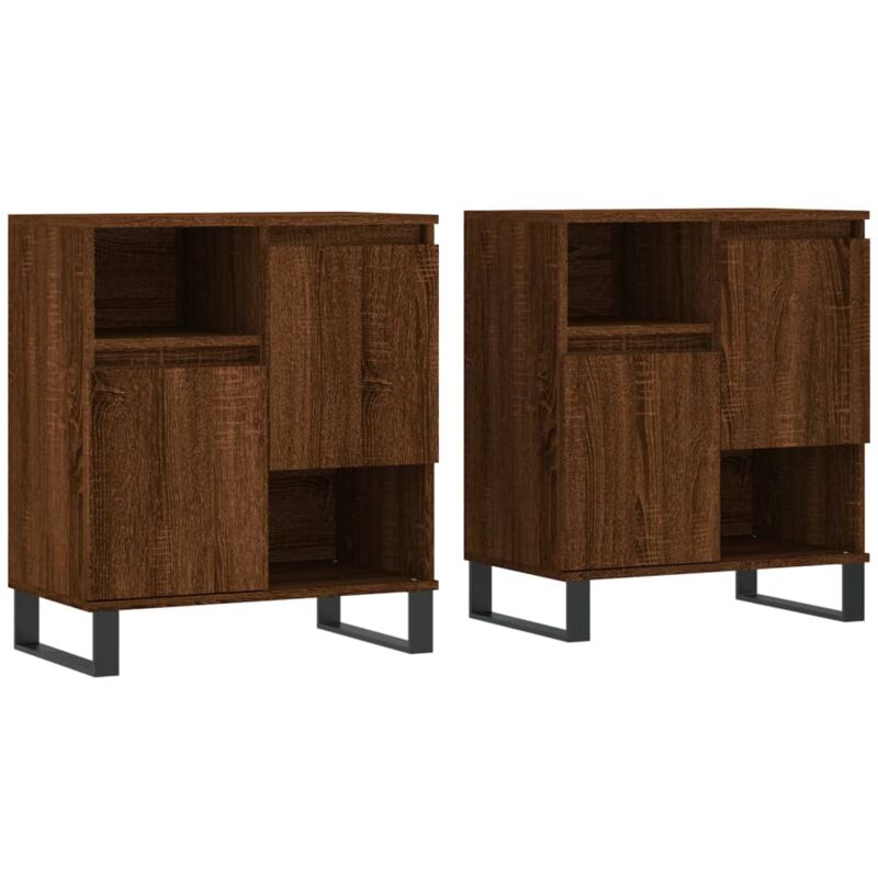 Vidaxl - Buffets 2 pcs chêne marron bois d'ingénierie