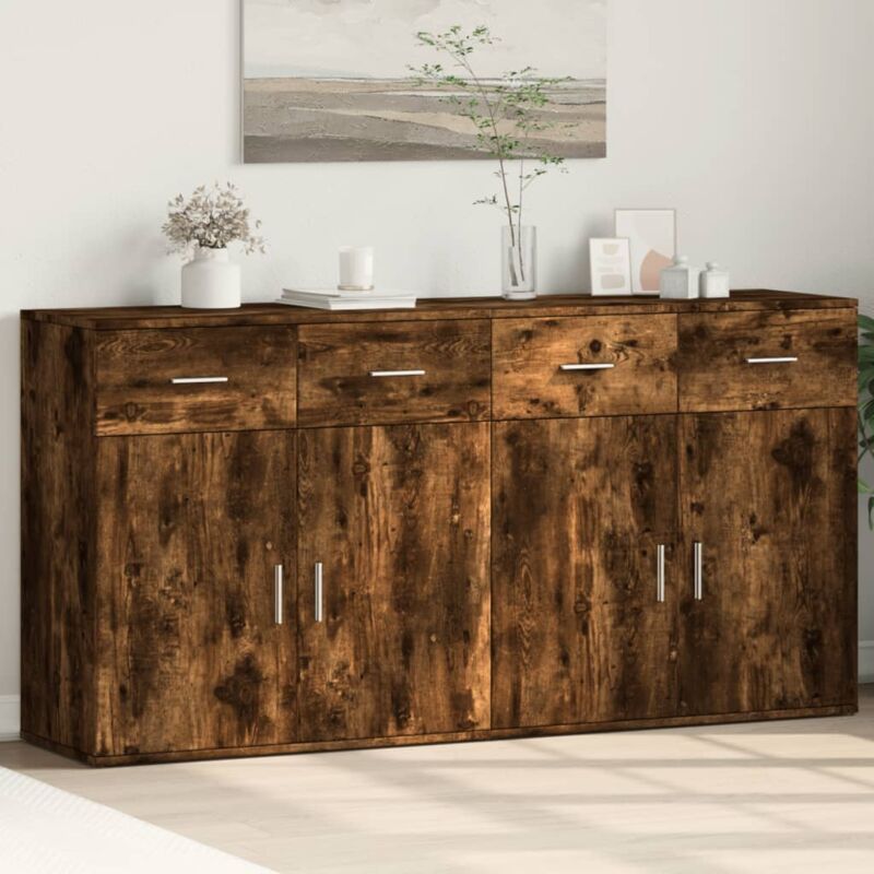 Vidaxl - Buffets 2 pcs chêne fumé 79x38x80 cm bois d'ingénierie