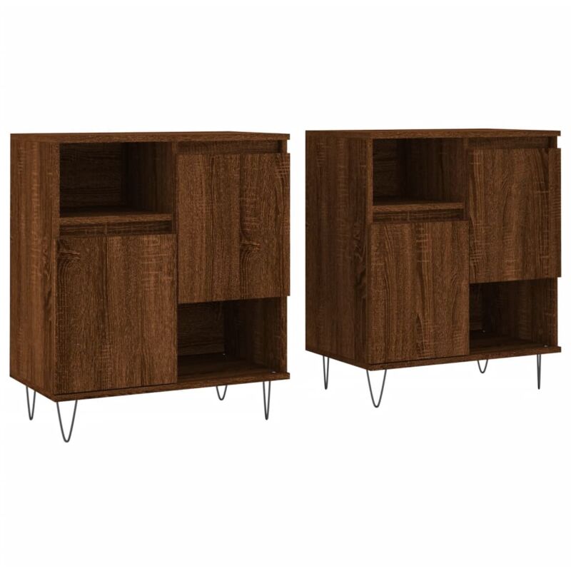 Vidaxl - Buffets 2 pcs chêne marron bois d'ingénierie