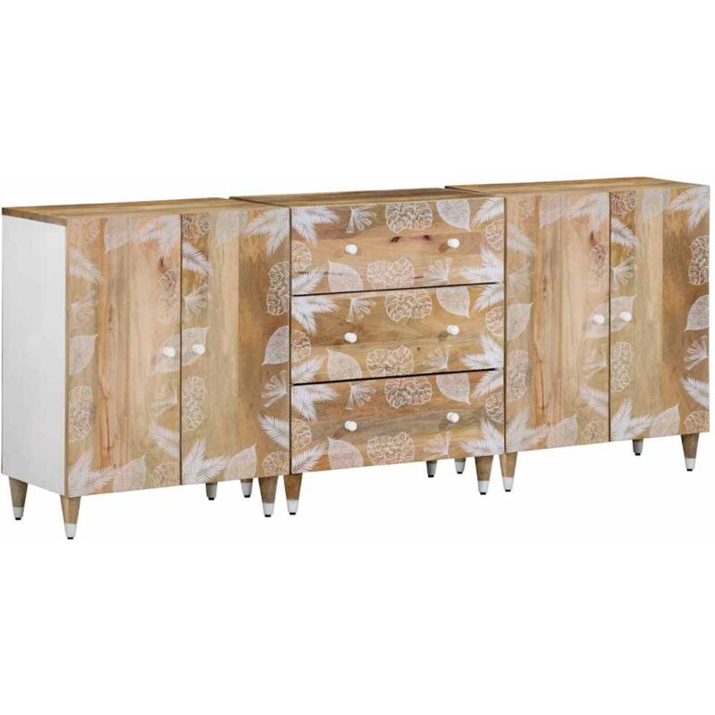Vidaxl - Buffets 3 pcs 60x33,5x75 cm bois de manguier massif