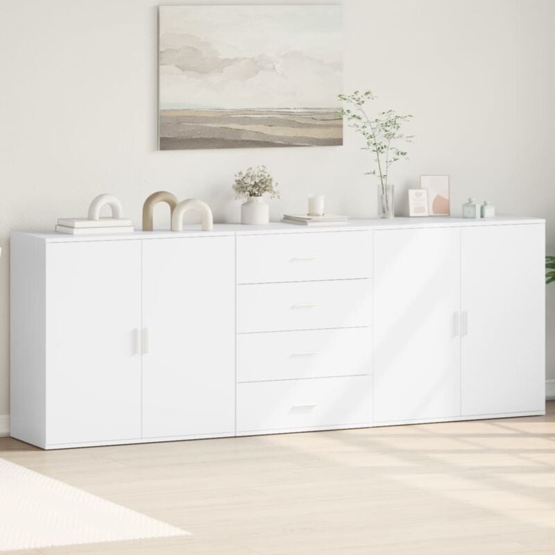 Vidaxl - Buffets 3 pcs Blanc Bois d'ingénierie