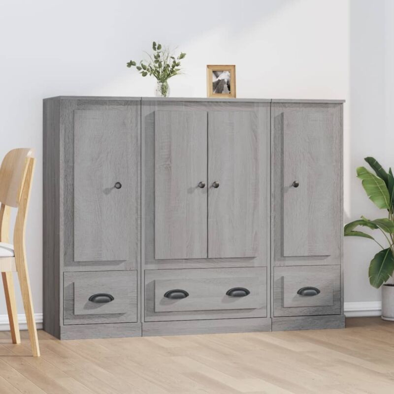 Vidaxl - Buffets 3 pcs sonoma gris bois d'ingénierie