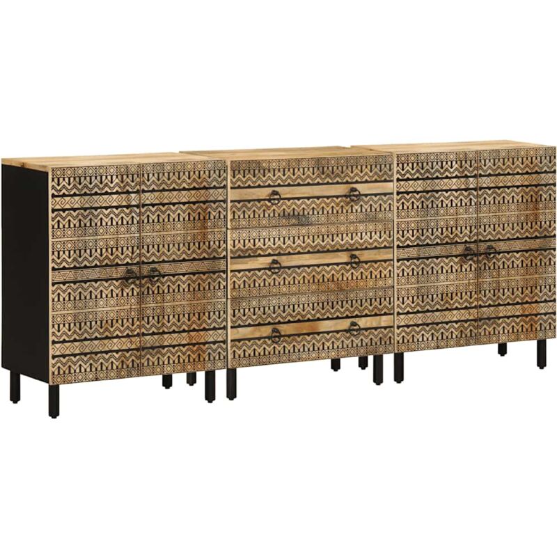 Vidaxl - Buffets 3 pcs bois massif de manguier