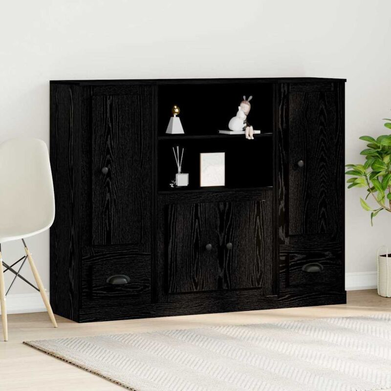 Vidaxl - Highboard Chêne noir 132 x 35,5 x 103,5 cm Bois d'ingénierie