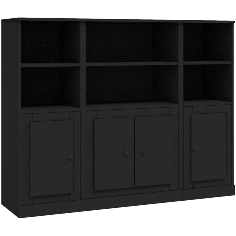 Vidaxl - Buffets 3 pcs noir bois d'ingénierie