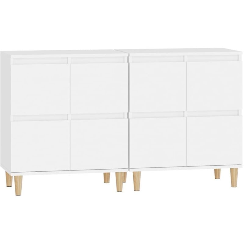 Vidaxl - Buffets 2 pcs blanc 60x35x70 cm bois d'ingénierie