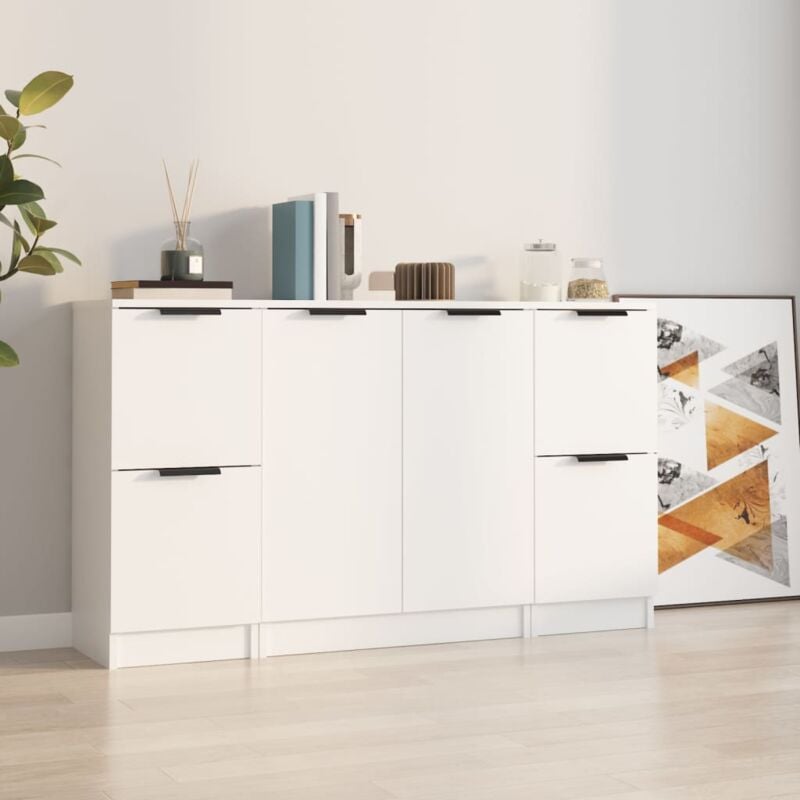 Vidaxl - Buffets 3 pcs Blanc Bois d'ingénierie