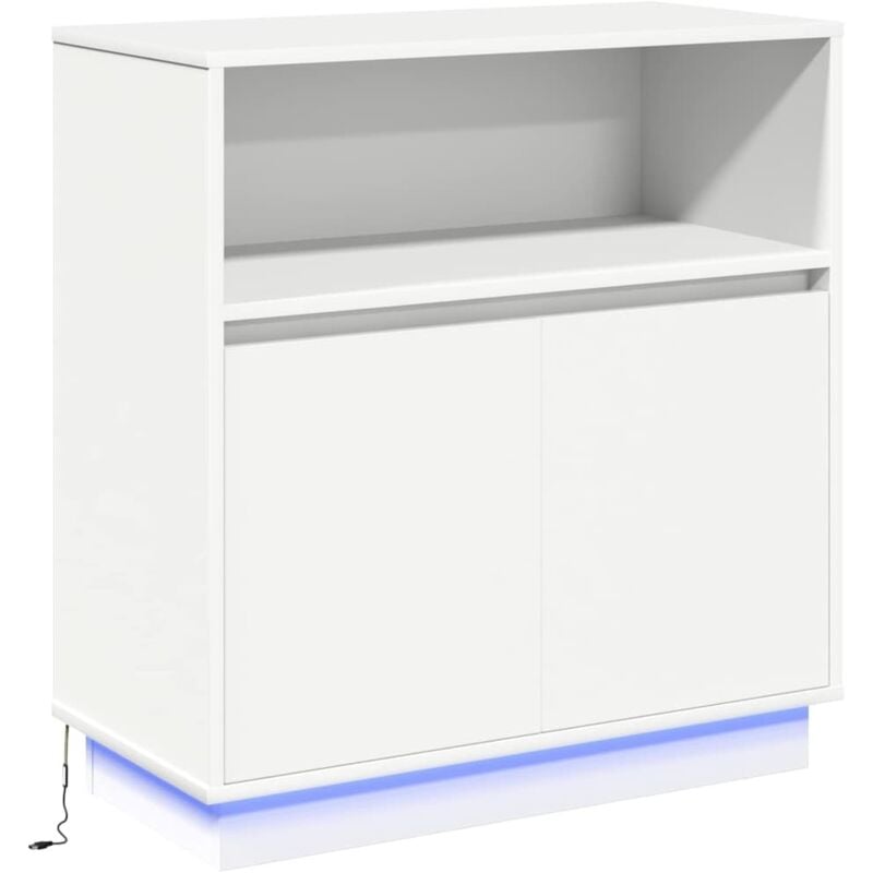 Buffet avec LED Blanc 71x34,5x75 cm en Bois Nécessaire vidaXL