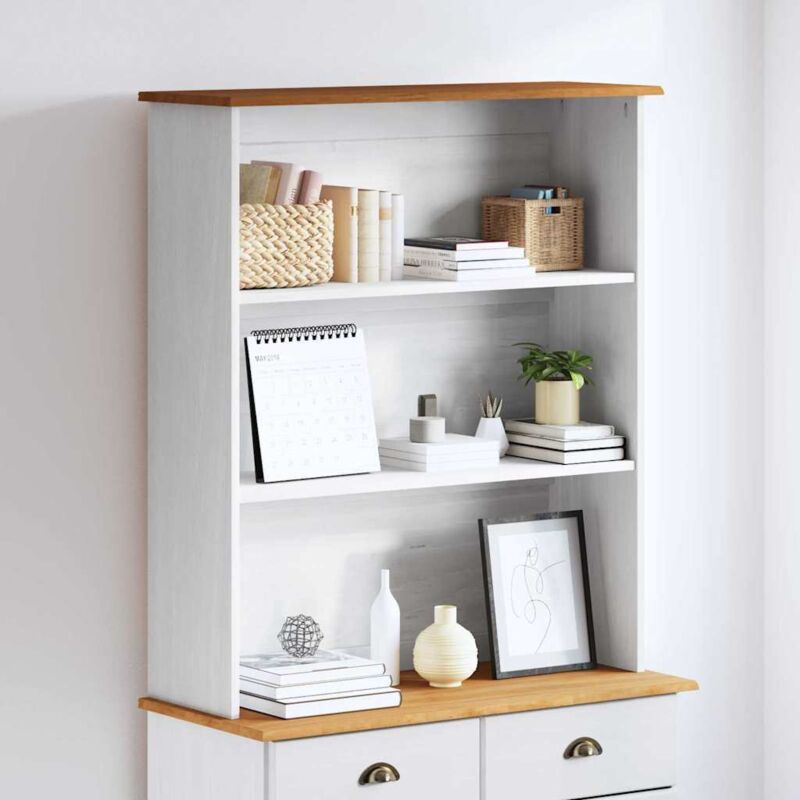 Hutch Weiß 91 X 30 X 104 Cm Massivholz Kiefer Vidaxl