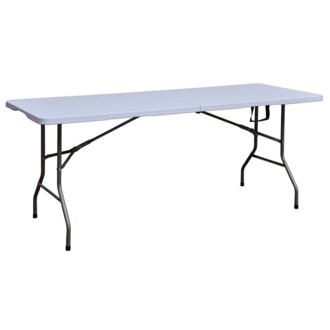 Buffettisch Gartentisch Klapptisch zusammenklappbar faltbar weiß grau 180x70x74cm NIKOLAUS