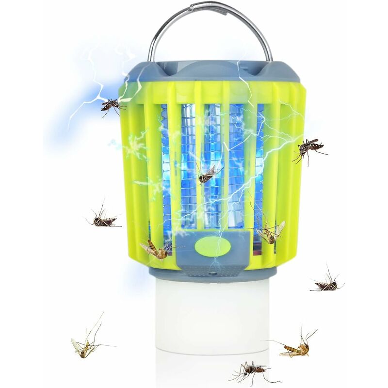 

Bug Zapper & LED 3-in-1 Camping Lantern & Flashlight, Mosquito Zapper recargable impermeable, Equipo compacto portátil para acampar al aire libre