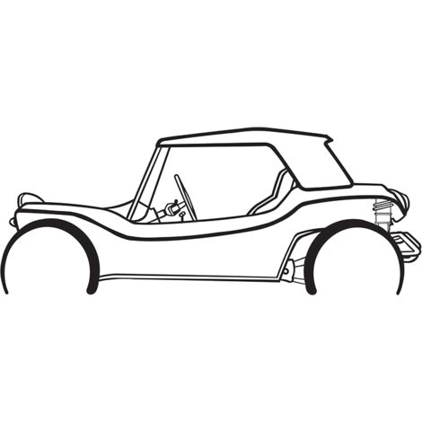 Buggy - DECORAZIONE DA PARETE IN METALLO - Silhouette di auto, opera d'arte iconica retrò e per la decorazione interna delle tue pareti - 100 cm