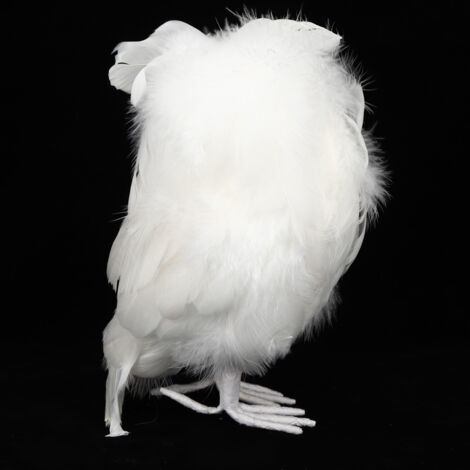 Búho blanco artificial como decoración artesanal: Decoración femenina DIY para el hogar, fiestas y bodas.