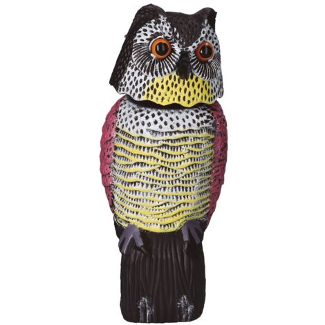 Búho espantapájaros con cabeza giratoria 360º