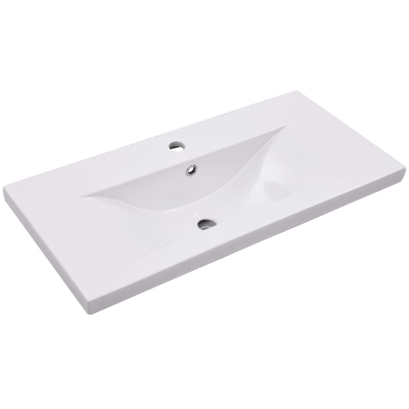 Built-in Basin 81x39.5x18.5 Cm Ceramic White Vidaxl