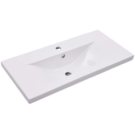 Built-in Basin 81x39.5x18.5 cm Ceramic White vidaXL