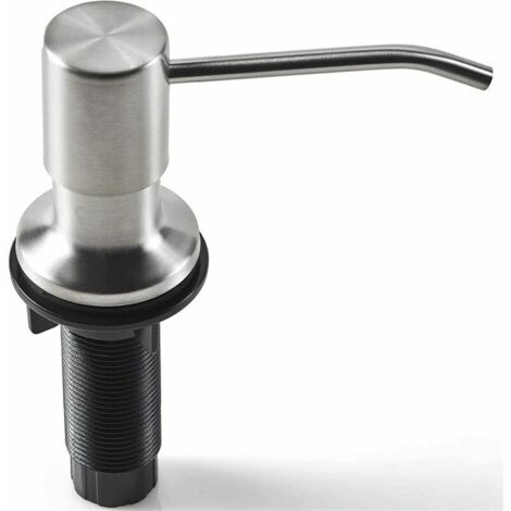 Built-in Dish Soap Dispenser for Kitchen Sink (STAINLESS STEEL BRUSHED Nickel) Made of Stainless Steel, with Large Capacity 500ML Reservoir, Easy Top Filling, Lilar