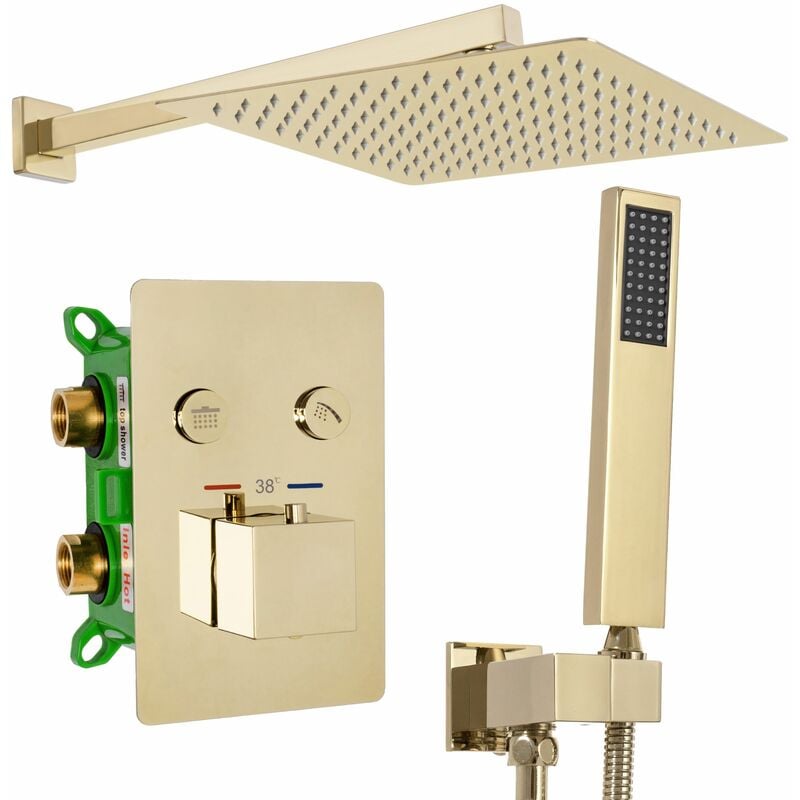 Concealed Thermostatic Shower Set REA Fenix Davis Gold + Box